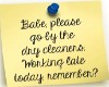 Dry Cleaners STICKY NOTE