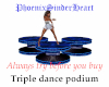 Triple dance podium blue