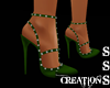 June Sparkle Green Heels