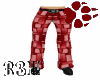 (M)Red Patchwork Jeans
