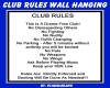 CLUB RULES WALL HANGING