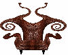 curl chair carved wood