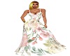 whitepink floral gown