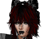 black red hair cat ears