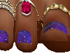 purple toe nail w rings