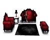 red.black sofa set