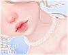 [T] Pearl choker Cream