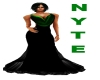 Black Green Evening Gown