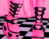 Heart Black Pink Boots