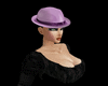 hat purple &hair black
