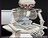 Skeleton Sits on Toilet Halloween