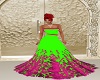 Pink and green gown