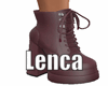 Wine leather boot