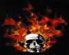 Flaming Silver Skull