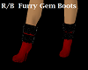 Red & Black Furry Boots