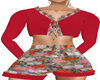 Red Floral Short Set