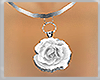 [M]WHITE ROSE NECKLACE