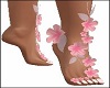 Pink Flowers Beach Feet