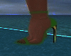 Lime-green gold heels