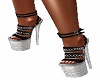 silver cabaret heels