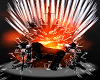 Fire Throne Cool Demon Chair Black Leather Pants
