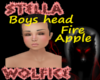 Boys head fire apple