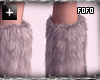 y2k silvergray fur boots