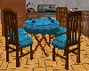 Table de cuisine bleu