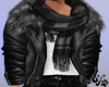 Leather jacket black fur