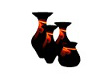 black fire vases