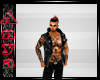 Flame Skull Leather Vest