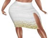 Gold sparkle skirt white