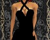 black drape back dress