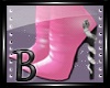 {A} Pink Vinyl Boots