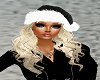 Black Santa Hat W/Blonde
