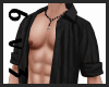 6v3| Black Open Shirt
