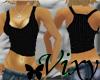 *V* Black Ribbed Tank