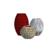 Red white and gold vase