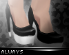 [A]Black&Silv Bent Heels
