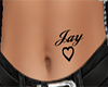 Jay+heart belly tattoo