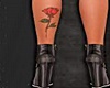 Red Rose Leg tattoo