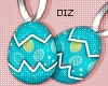 !!D Egg Earrings Teal