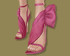 Pink Satin Bow Heels