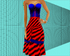 MrsJ Red Blu Stripe Drss