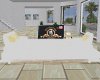 WHITE AND GOLD SOFA-TV