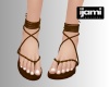 JM! Brown Tie Sandals