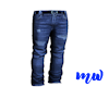 Blue Ripped Jeans/Belt
