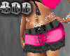 BDD Pnk-Blk Ruffle Skirt