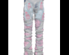 pink stacked rip jeans