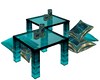 DBOE teal twin tables